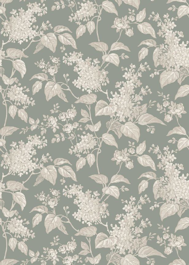 Vliesová tapeta na zeď, zelená, větvičky, květiny, 6963, Osterlen, Borastapeter