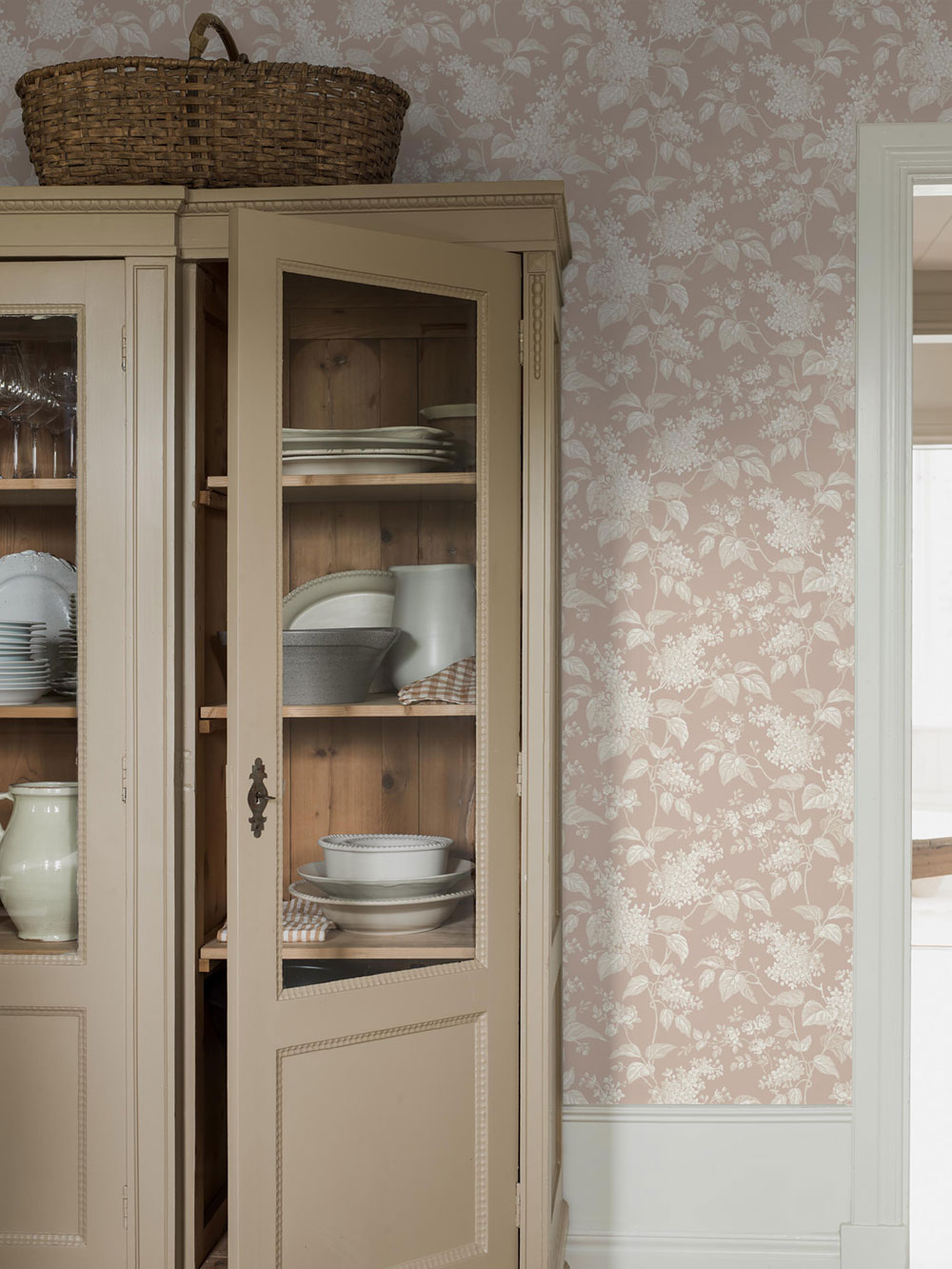 Vliesová tapeta na zeď, růžová, větvičky, květiny, 6965, Osterlen, Borastapeter