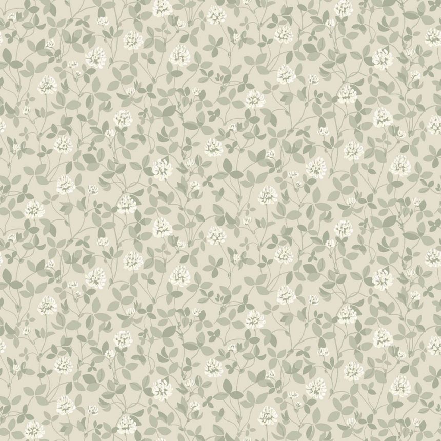 Vliesová tapeta na zeď, šedá, květiny, listy, 6977, Osterlen, Borastapeter