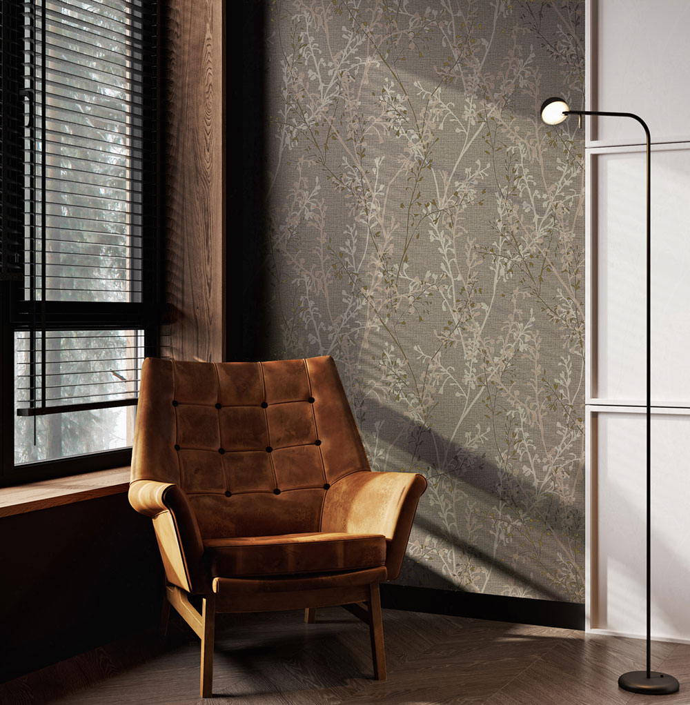 Vliesová tapeta na zeď, hnědo-béžová, větvičky, 128042, Refine, Graham Brown Boutique