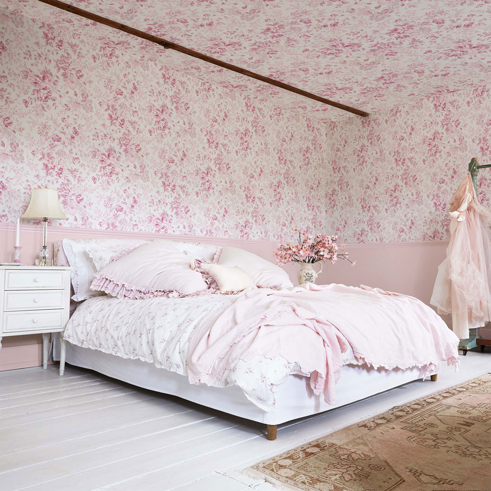 Vliesová tapeta na zeď, růžová, květiny, 125110, Shabby Chic by Rachel Ashwell