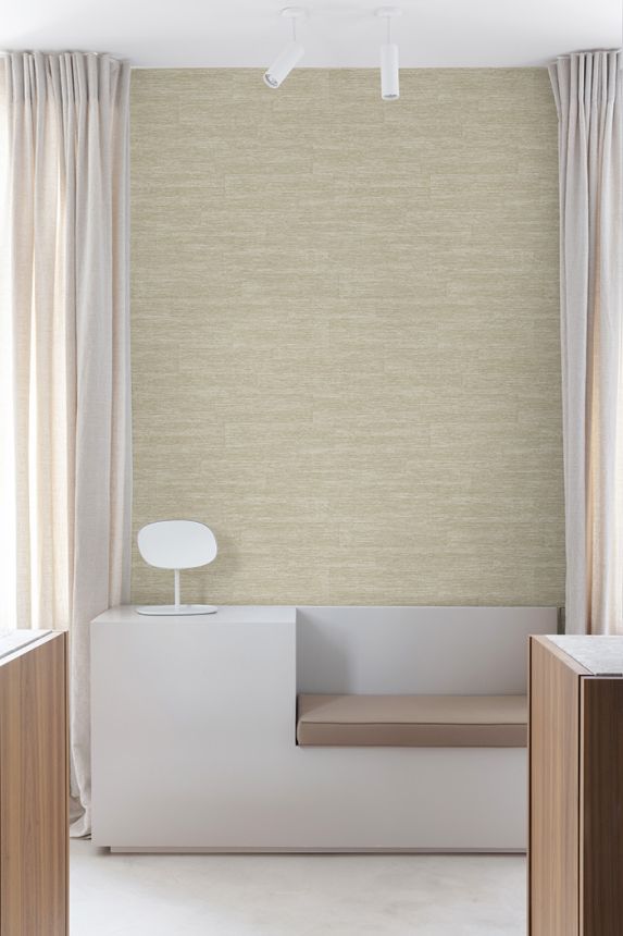 Vliesová tapeta na zeď, hnědo-béžová, imitace látky, PW1003, Precious Weaves, Grandeco