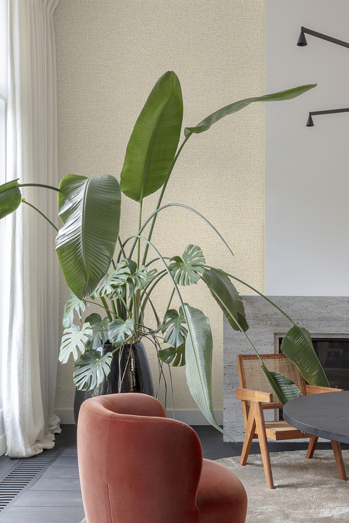 Vliesová tapeta na zeď, šedo-béžová, imitace látky, PW1102, Precious Weaves, Grandeco