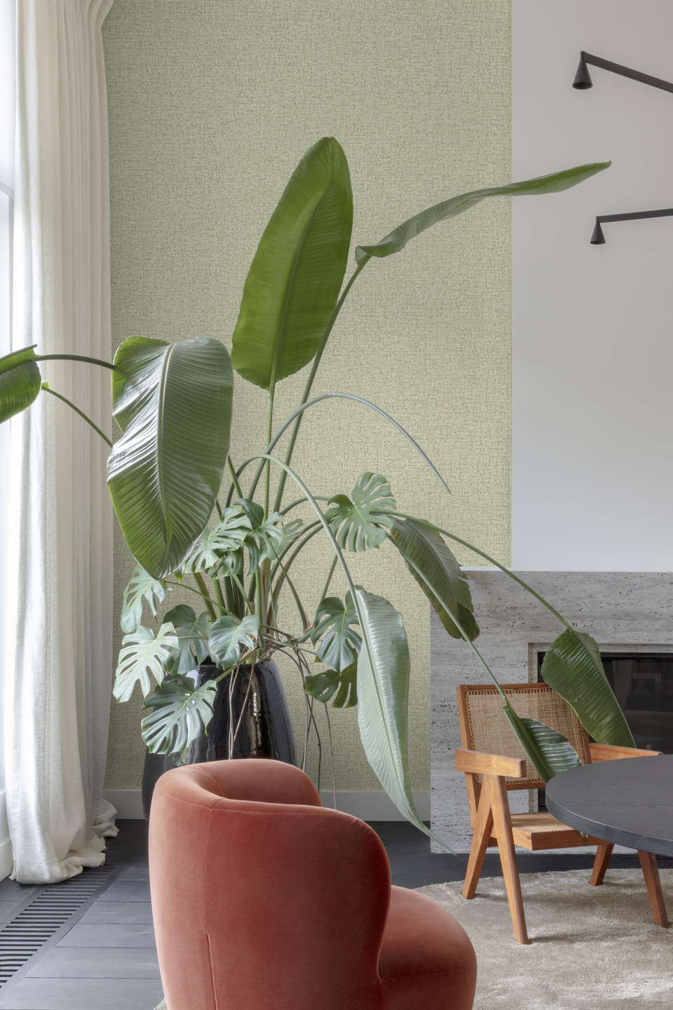 Vliesová tapeta na zeď, zelená, imitace látky, PW1111, Precious Weaves, Grandeco