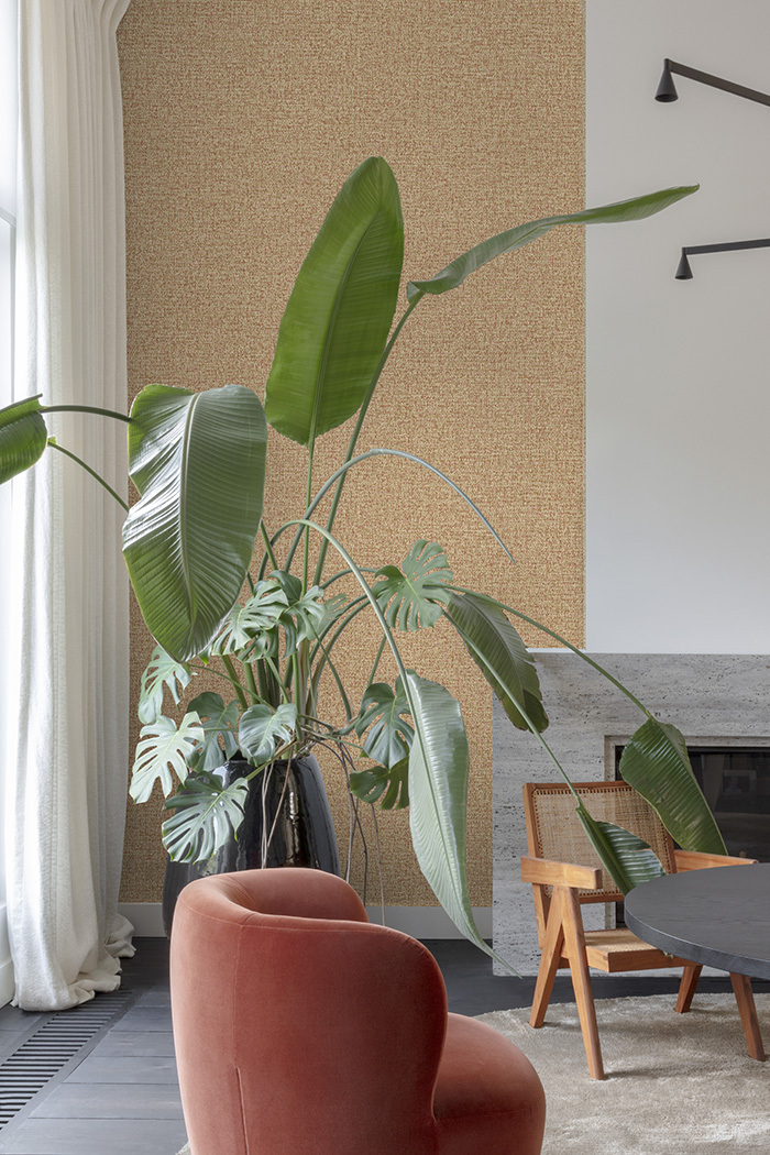 Vliesová tapeta na zeď, hnědo-červená, imitace látky, PW1112, Precious Weaves, Grandeco