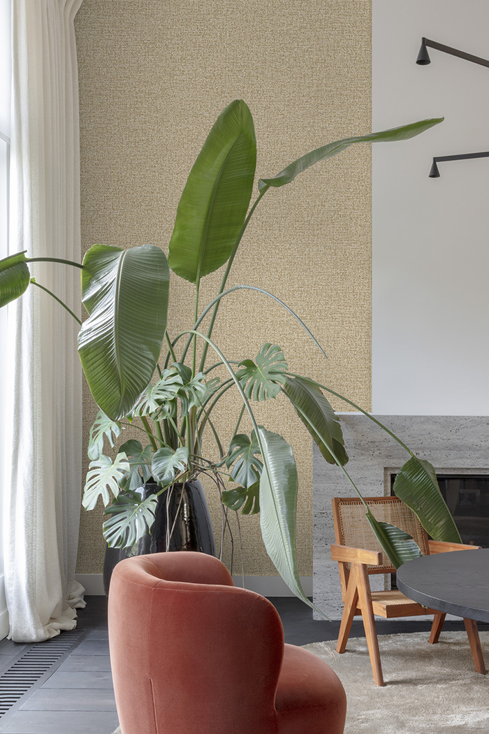 Vliesová tapeta na zeď, hnědá, imitace látky, PW1113, Precious Weaves, Grandeco