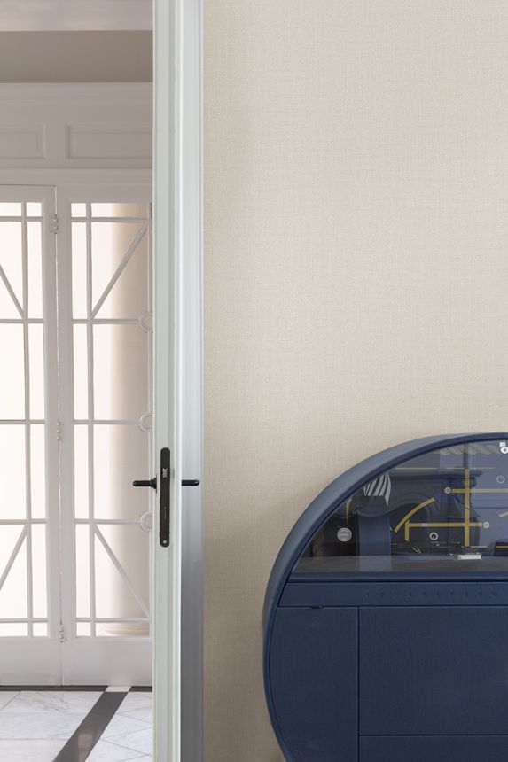 Vliesová tapeta na zeď, krémová, imitace látky, PW1201, Precious Weaves, Grandeco