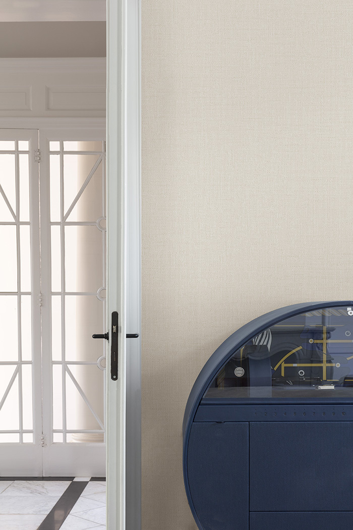 Vliesová tapeta na zeď, krémová, imitace látky, PW1201, Precious Weaves, Grandeco