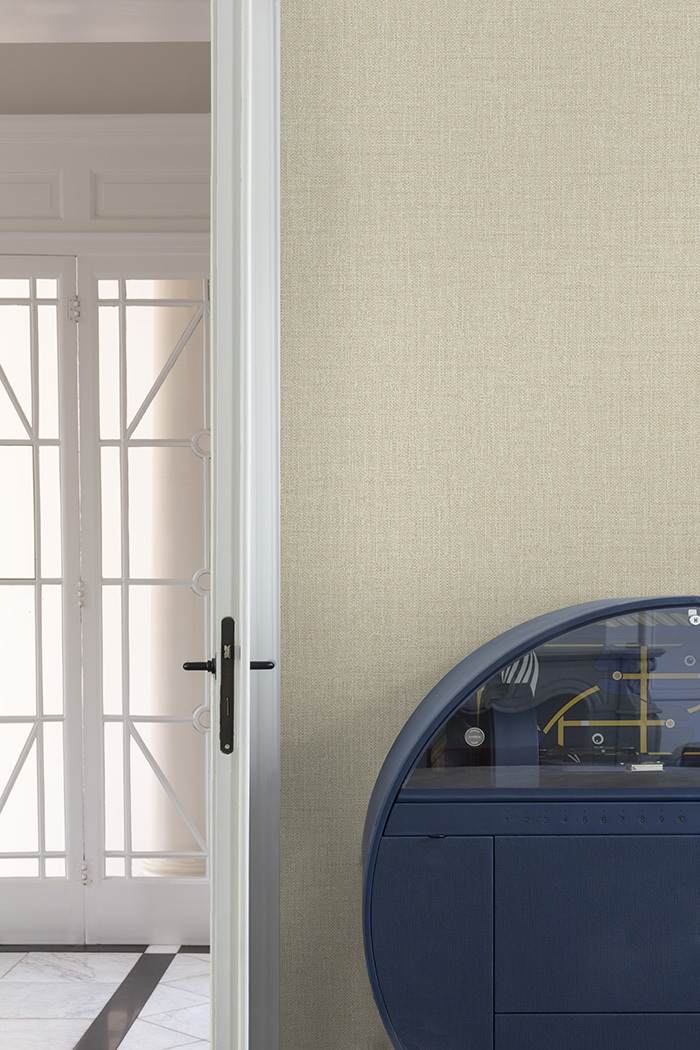 Vliesová tapeta na zeď, béžová, imitace látky, PW1203, Precious Weaves, Grandeco