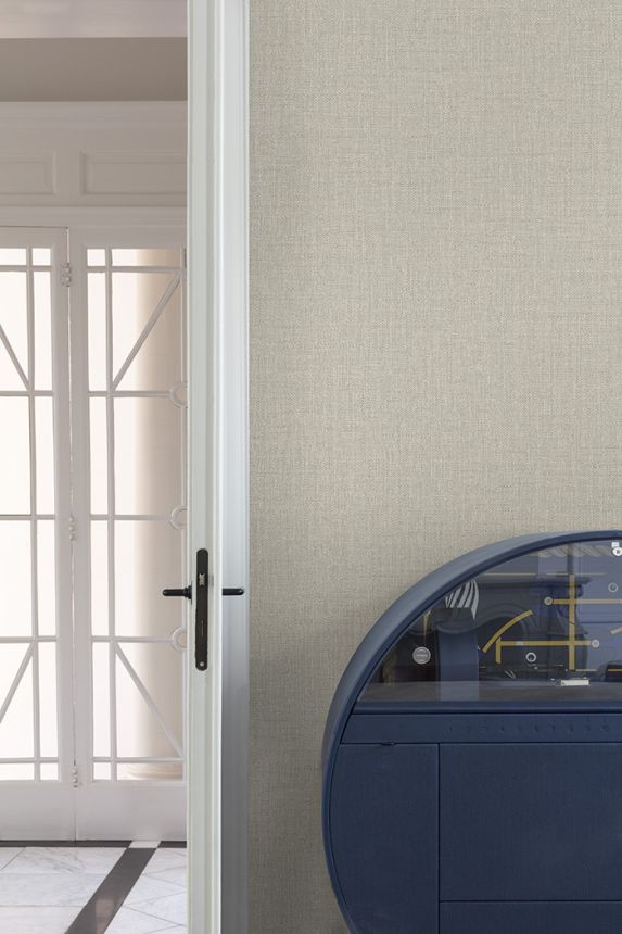 Vliesová tapeta na zeď, béžová, imitace látky, PW1204, Precious Weaves, Grandeco