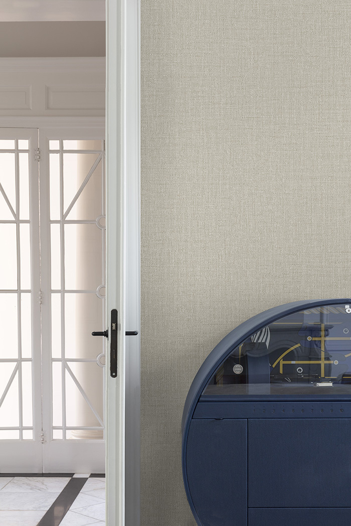 Vliesová tapeta na zeď, béžová, imitace látky, PW1204, Precious Weaves, Grandeco