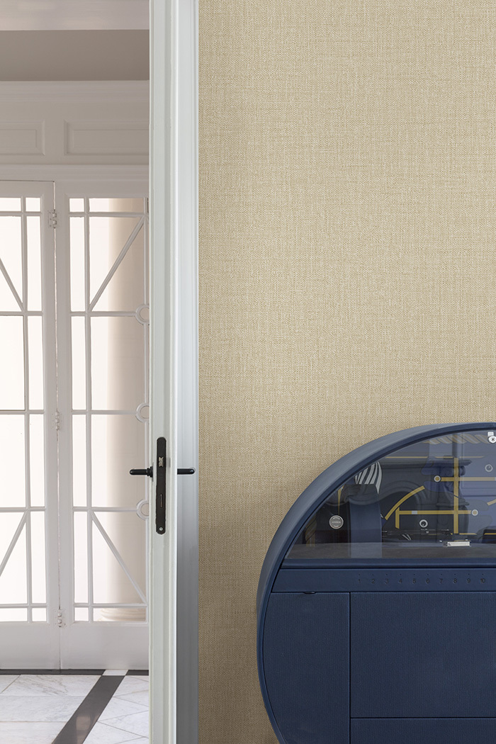 Vliesová tapeta na zeď, béžová, imitace látky, PW1205, Precious Weaves, Grandeco