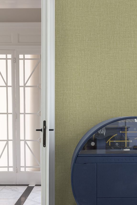 Vliesová tapeta na zeď, zelená, imitace látky, PW1210, Precious Weaves, Grandeco