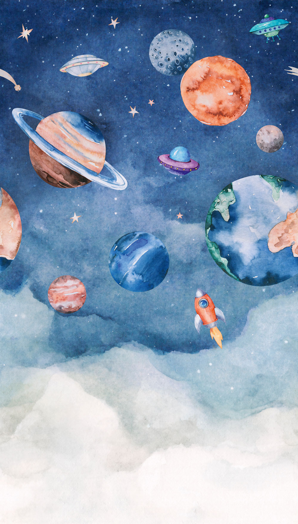 Dětská vliesová fototapeta na zeď, vesmír, A77201, One roll, one motif 2, Grandeco