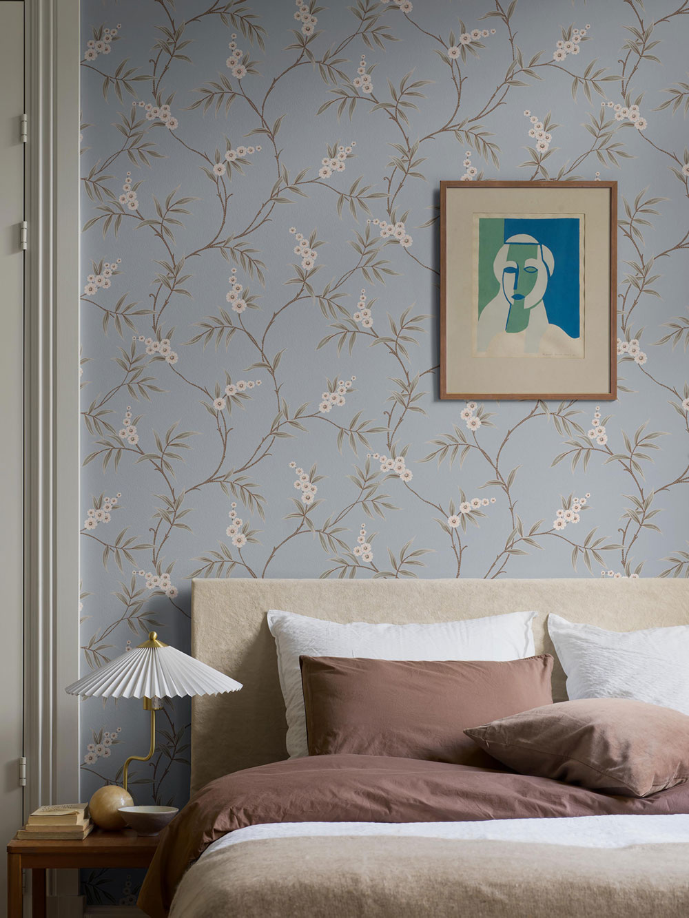 Vliesová tapeta na zeď, modrá, rozkvetlé větvičky, 7762, Adorn, Borastapeter