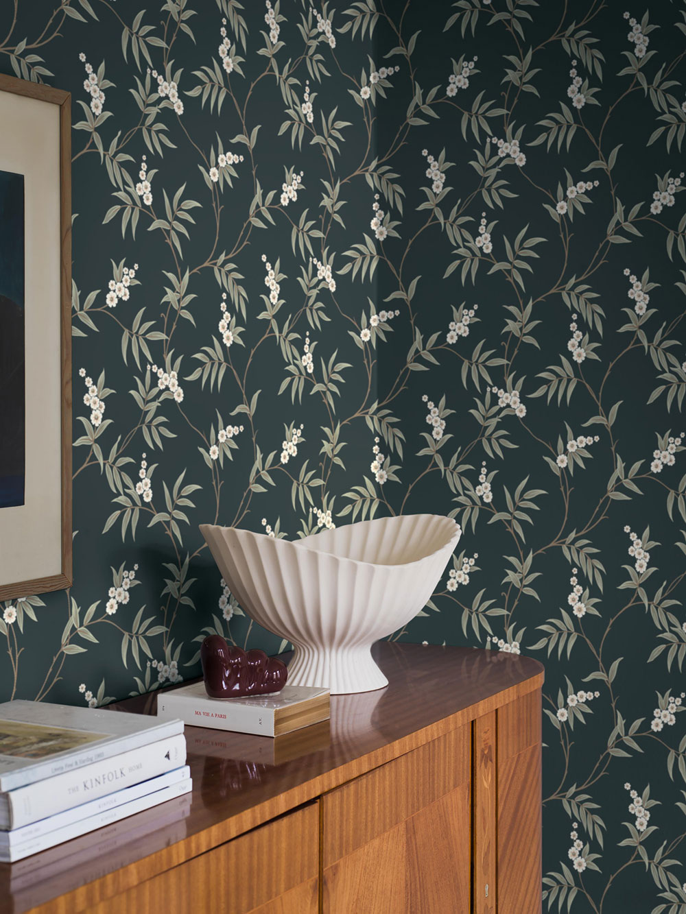 Vliesová tapeta na zeď, černá, rozkvetlé větvičky, 7765, Adorn, Borastapeter