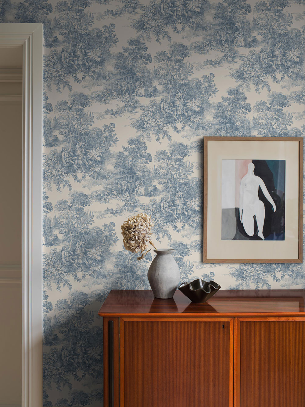 Vliesová tapeta na zeď, modrá, romantická, 7767, Adorn, Borastapeter