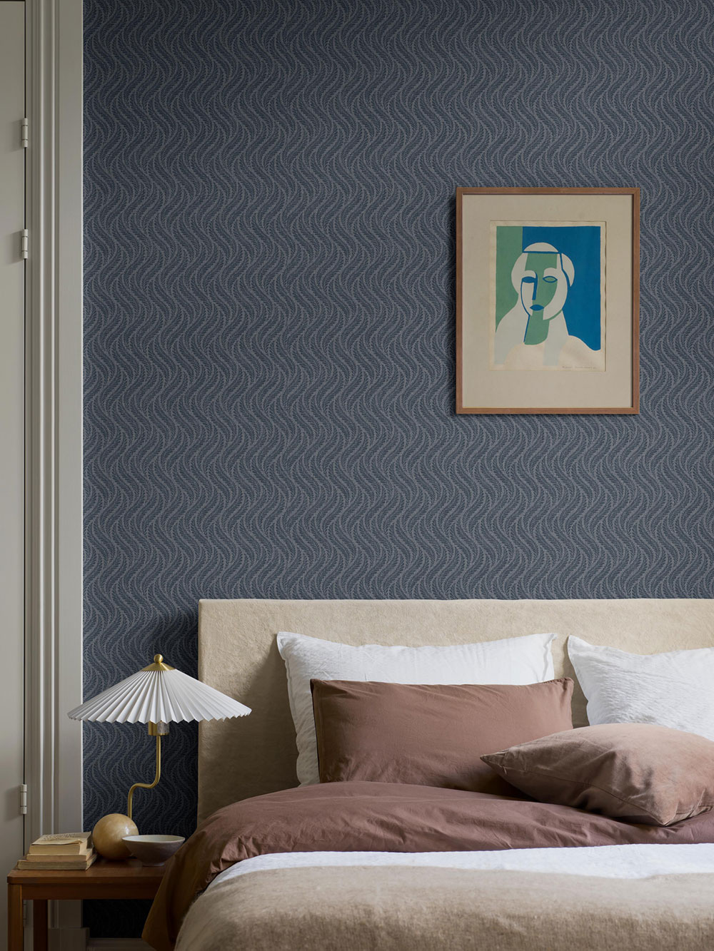 Vliesová tapeta na zeď, modrá, listy, 7773, Adorn, Borastapeter