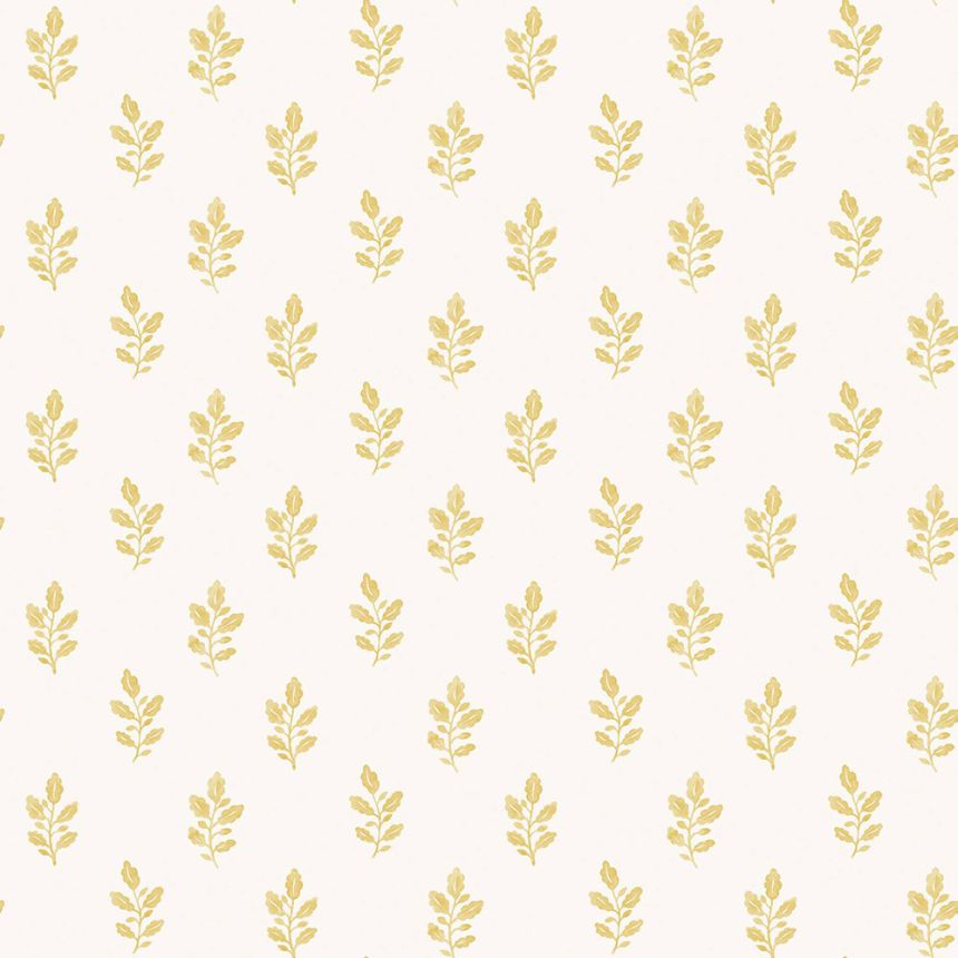 Vliesová tapeta na zeď, krémovo-žlutá, listy, 7774, Adorn, Borastapeter