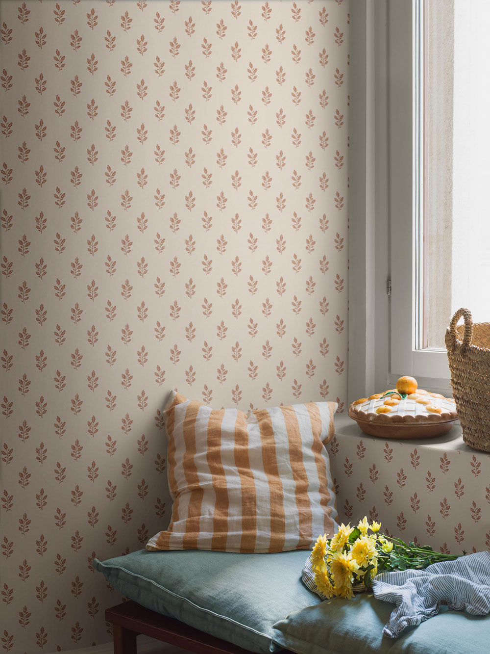 Vliesová tapeta na zeď, béžovo-červená, listy, 7777, Adorn, Borastapeter