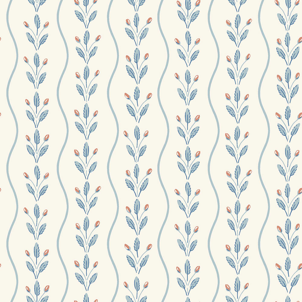 Vliesová tapeta na zeď, modrá, listy, pruhy, 7779, Adorn, Borastapeter