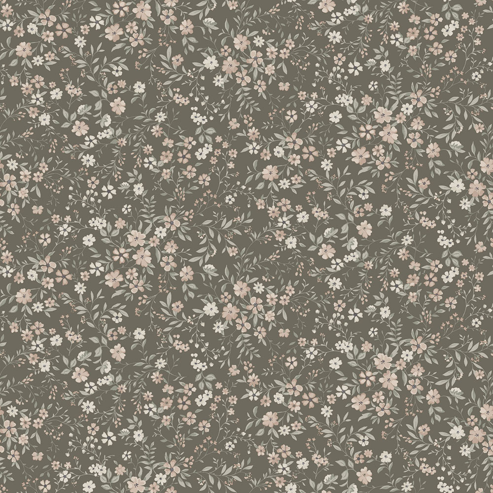 Vliesová tapeta na zeď, hnědá, květiny, 6930, Newbie Wallpaper, Borastapeter