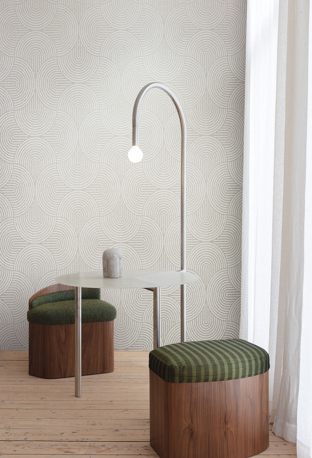 Vliesová tapeta na zeď, šedo-stříbrná, grafická, Art Deco, EAR604, The Texture Book,  Masureel