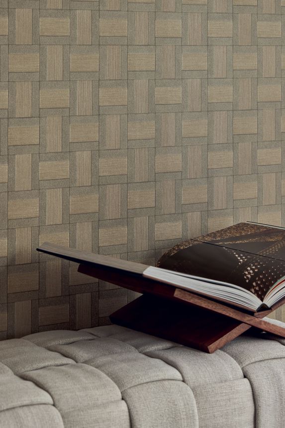 Vliesová tapeta na zeď, béžová, imitace obložení, 350562, Riviera Maison,  Eijffinger