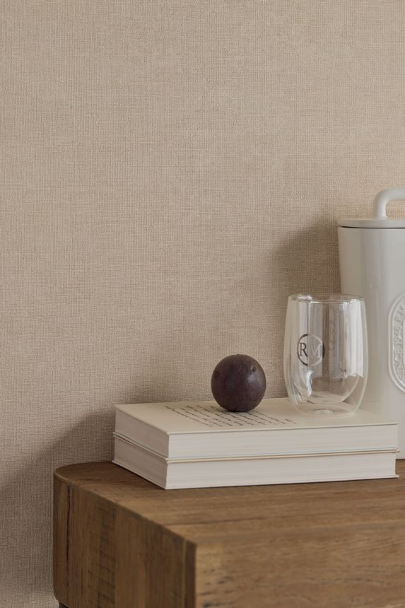 Vliesová tapeta na zeď, šedo-béžová,  imitace látky, 350586, Riviera Maison, Eijffinger