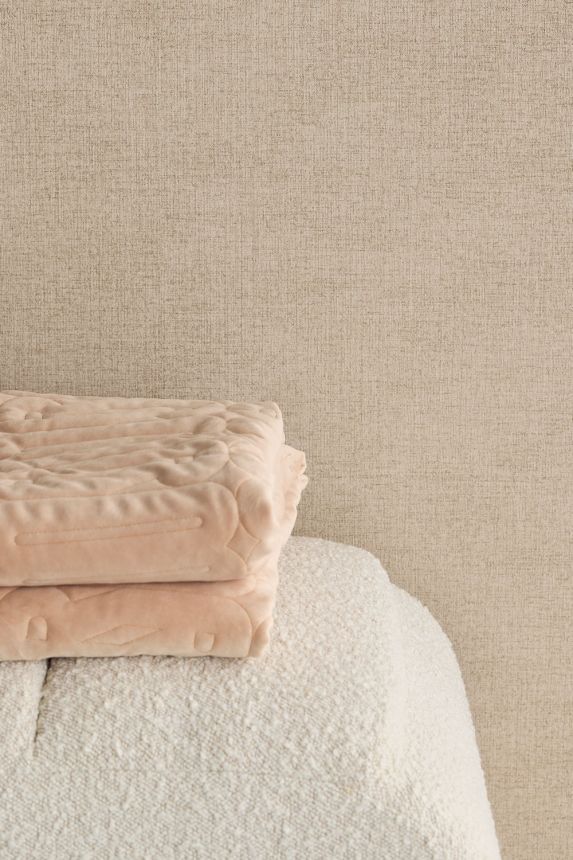 Vliesová tapeta na zeď, šedo-béžová,  imitace látky, 350590, Riviera Maison, Eijffinger