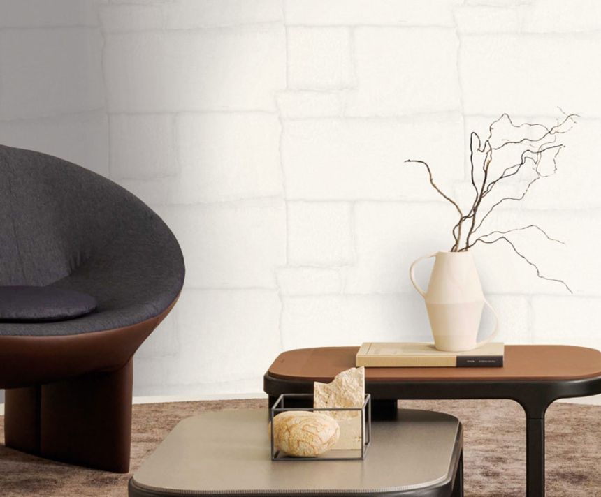 Luxusní vliesová tapeta na zeď, bílá, kámen, Z30302, Casa 8, Trussardi 