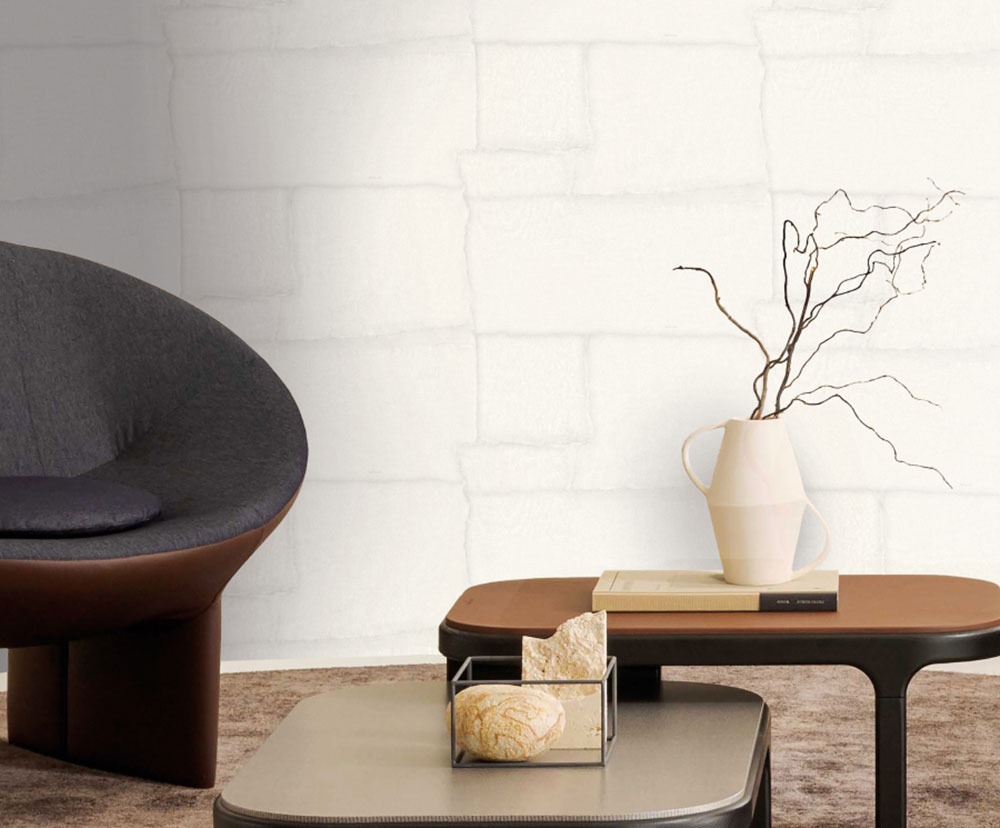 Luxusní vliesová tapeta na zeď, bílá, kámen, Z30302, Casa 8, Trussardi 