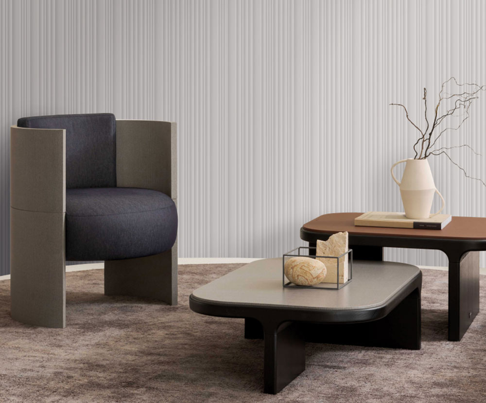 Luxusní vliesová tapeta na zeď, šedo-stříbrná, pruhy, Z30315, Casa 8, Trussardi 