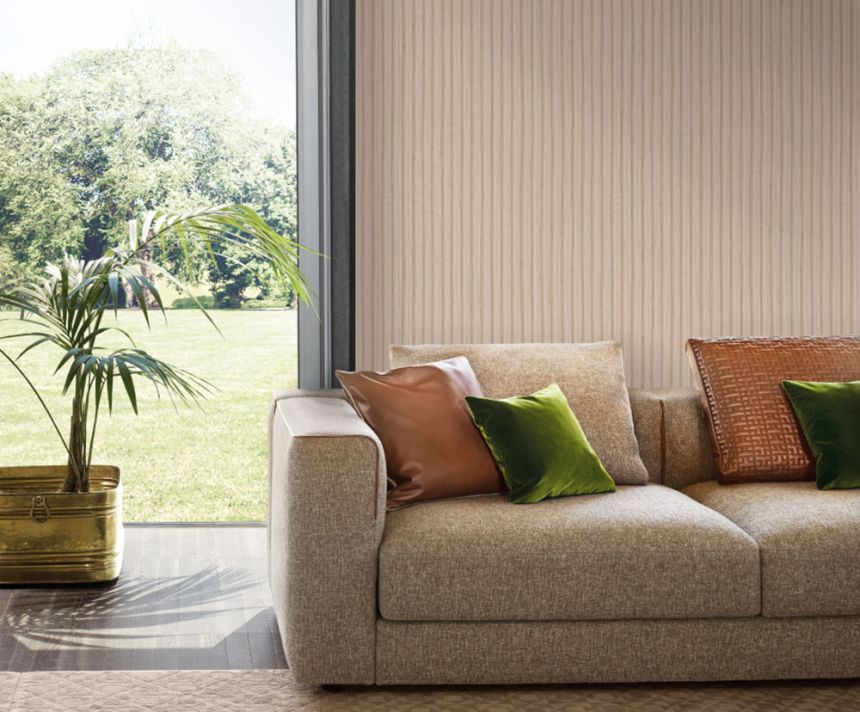 Luxusní vliesová tapeta na zeď, béžová, pruhy, Z30337, Casa 8, Trussardi 