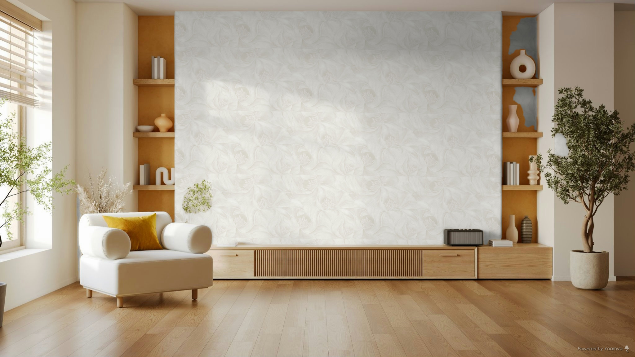 Luxusní vliesová tapeta na zeď, bílo-krémová, květiny, Z20126, Casa Chic, Zambaiti Parati