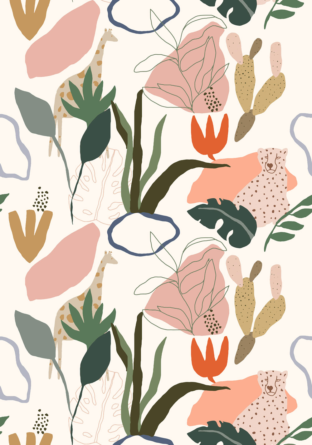 Dětská vliesová fototapeta na zeď, Safari, RB246, Daydreamers, Grandeco