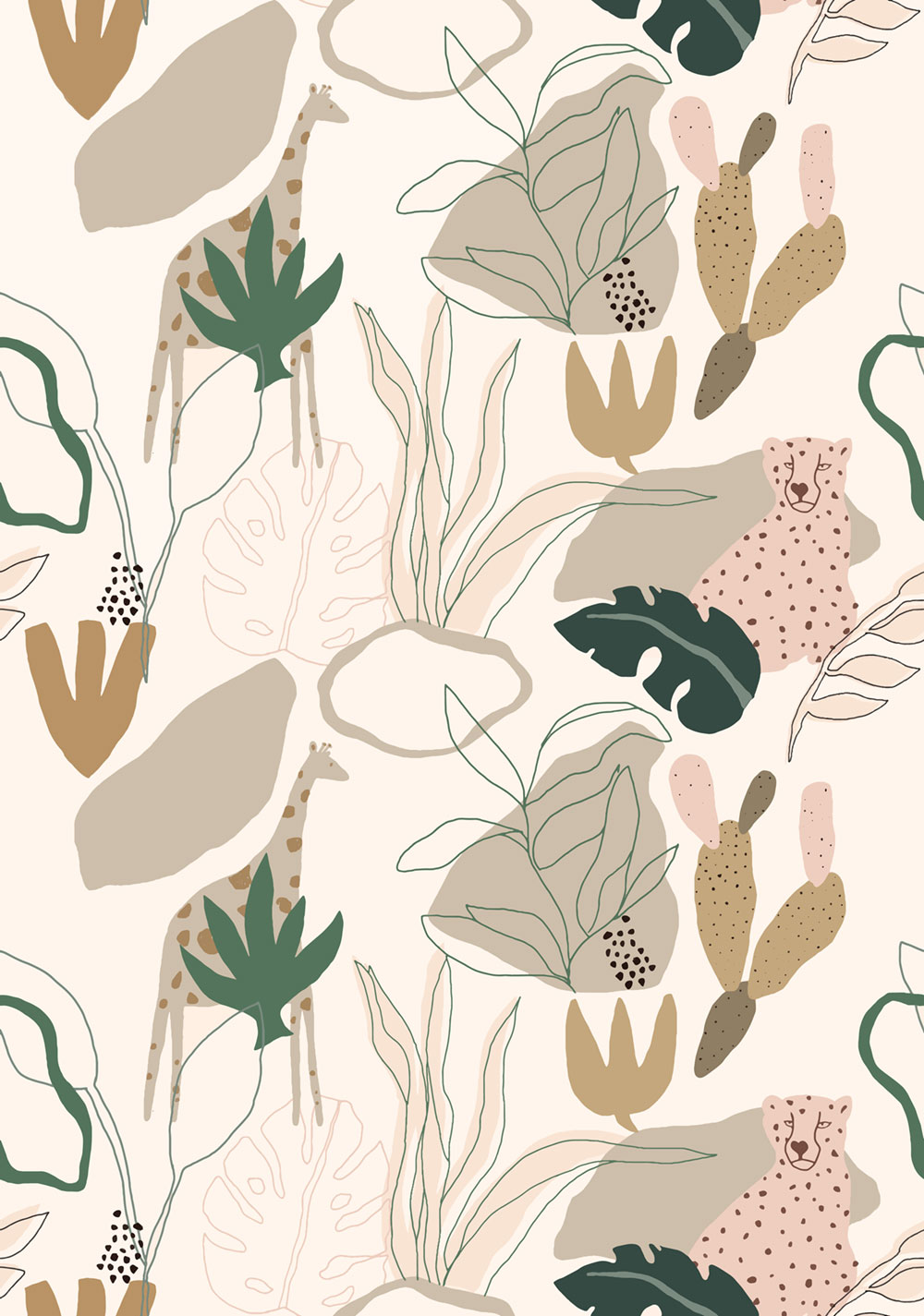 Dětská vliesová fototapeta na zeď, Safari, RB247, Daydreamers, Grandeco