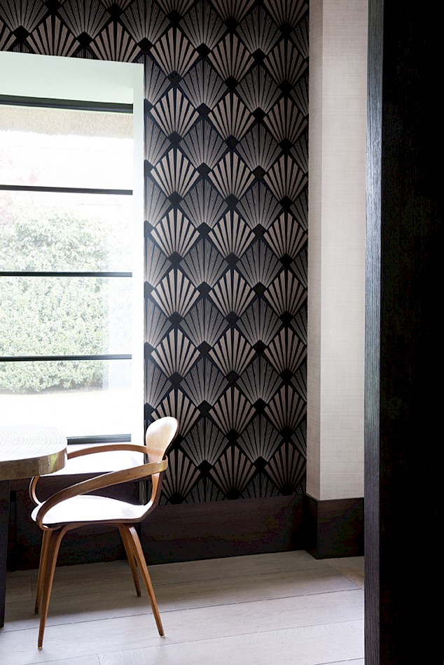 Vliesová tapeta na zeď, černá, grafická, Art Deco, GAT303, The Texture Book, Masureel