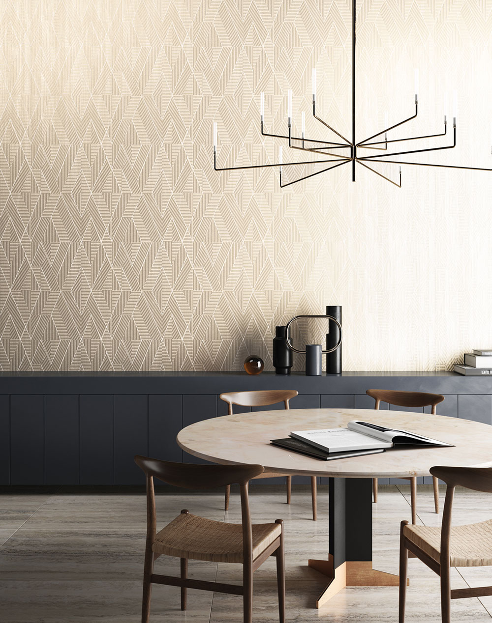 Geometrická vliesová tapeta na zeď, červená, PRI304, The Texture Book, Masureel