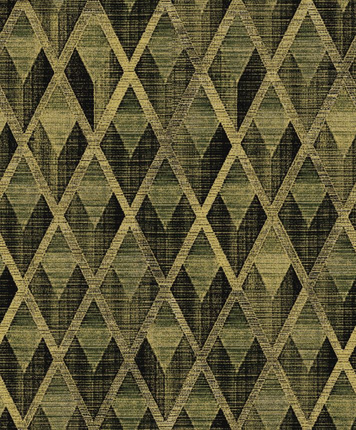 Geometrická vliesová tapeta na zeď, černo-zlatá, CAB501, The Texture Book, Masureel