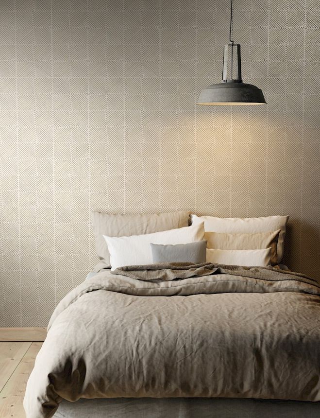 Vliesová tapeta na zeď, béžová, grafická, EAR303, The Texture Book, Masureel