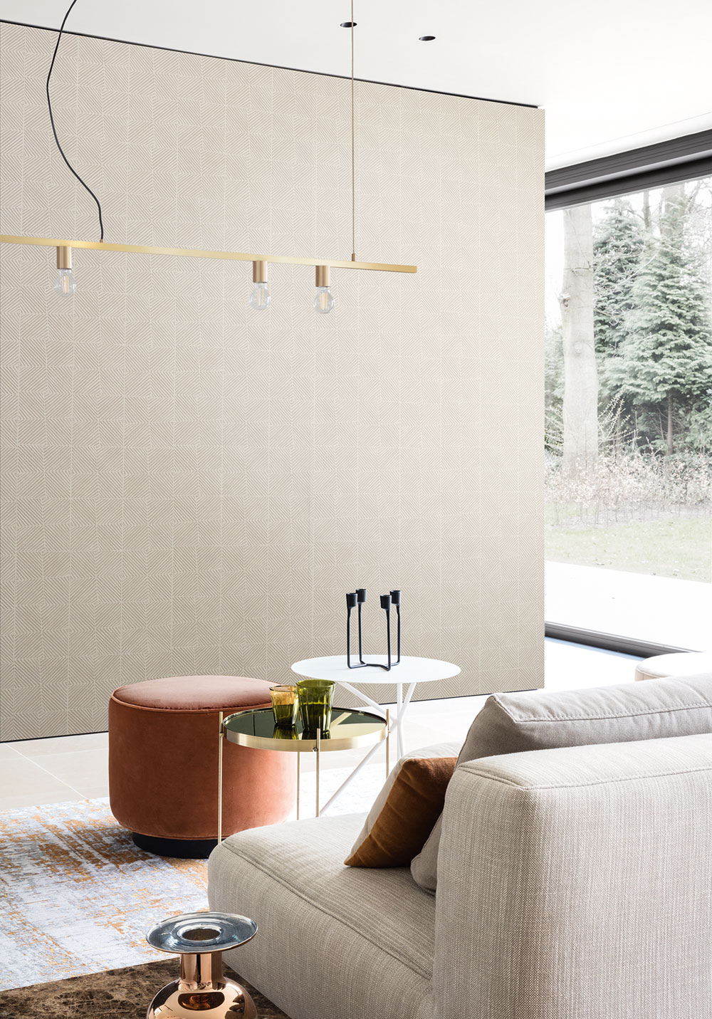 Vliesová tapeta na zeď, krémová, grafická, EAR304, The Texture Book, Masureel