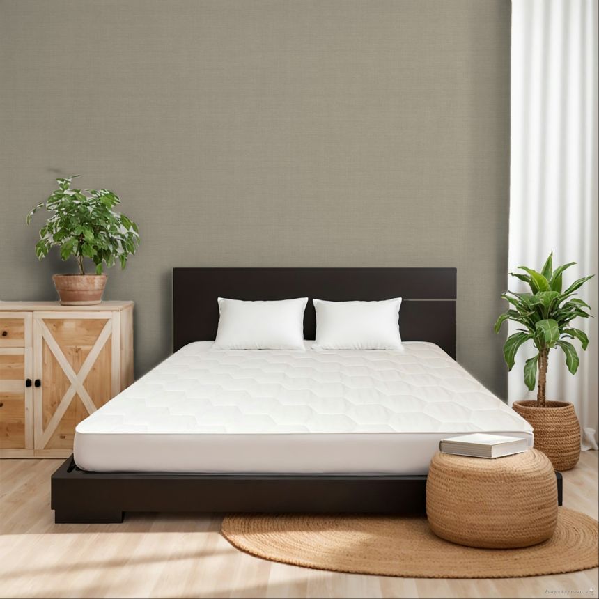 Vliesová tapeta na zeď, hnědo-béžová, imitace látky, FOL902, The Colour Book II, Masureel