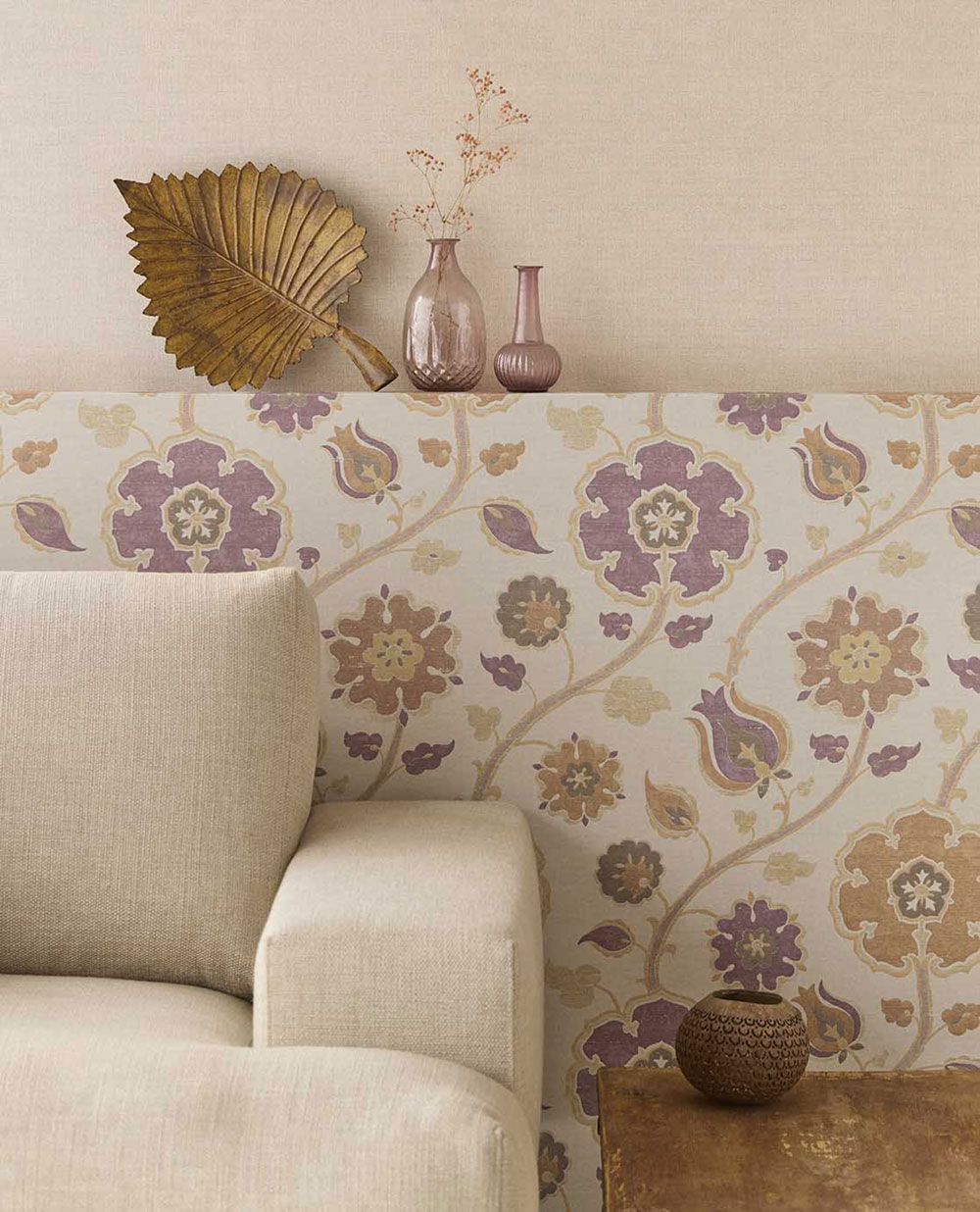 Vliesová tapeta na zeď, vínovo-hnědá, květiny, 350611, Amber, Eijffinger