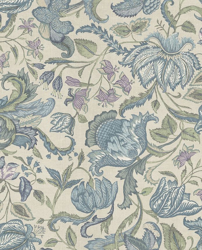 Vliesová tapeta na zeď, modro-zelená, květiny, 350645, Amber, Eijffinger