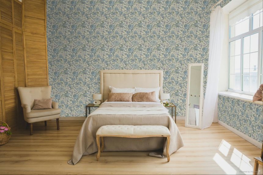 Vliesová tapeta na zeď, modro-zelená, květiny, 350645, Amber, Eijffinger