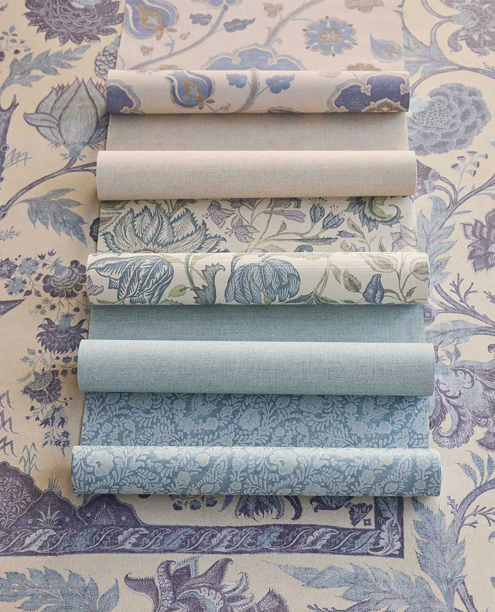 Vliesová tapeta na zeď, modrá, květiny, ornamenty, 350656, Amber, Eijffinger