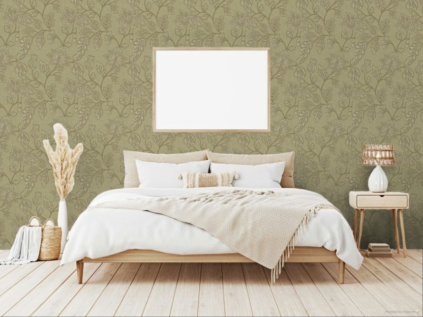 Vliesová tapeta na zeď, hnědo-béžová, květiny, 350662, Amber, Eijffinger