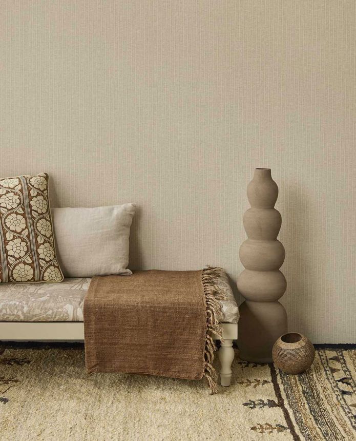 Vliesová tapeta na zeď, šedo-béžová, imitace rohože, pruhy, 350671, Amber, Eijffinger