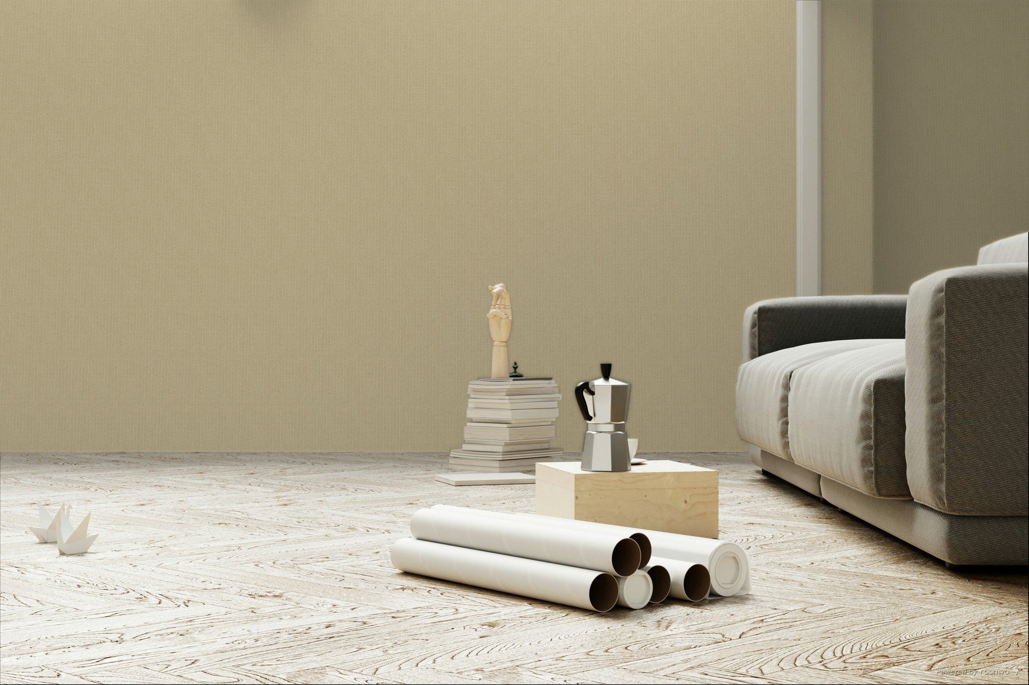 Vliesová tapeta na zeď, béžová, imitace rohože, pruhy, 350672, Amber, Eijffinger